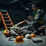 Фото по теме: Первая помощь при переломах и ушибах в результате падения электромонтажника со стремянки