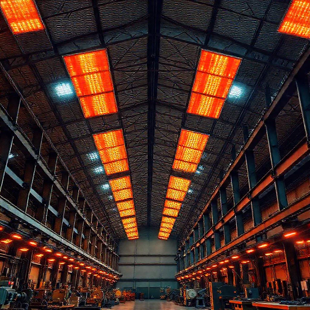 Фото по теме: Использование инфракрасных газовых излучателей для обогрева высоких цехов вместо воздушных калориферов