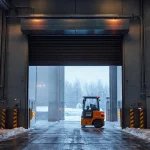 Фото по теме: Воздушные тепловые завесы над цеховыми воротами: защита от выстывания при выезде погрузчиков