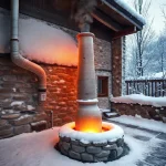 Фото по теме: Подогрев уличного притока воздуха в баню с помощью керамического дымохода
