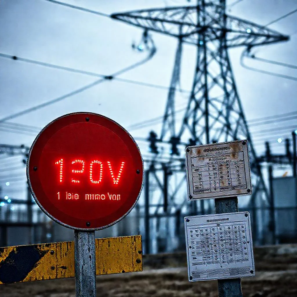 Детальное фото: Запрет на приближение к токоведущим частям 110 кВ на расстояние менее одного метра (таблица расстояний)