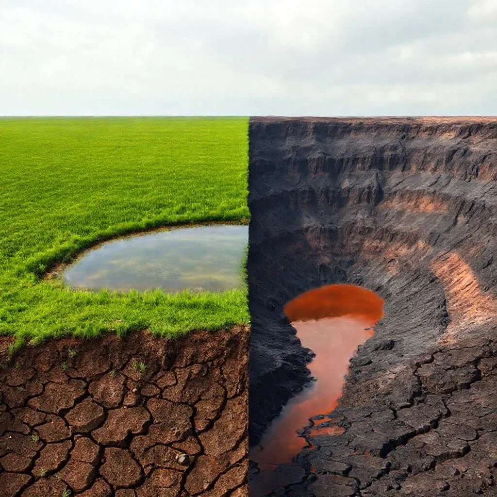 Детальное фото: Влияние добычи угля на грунтовые воды