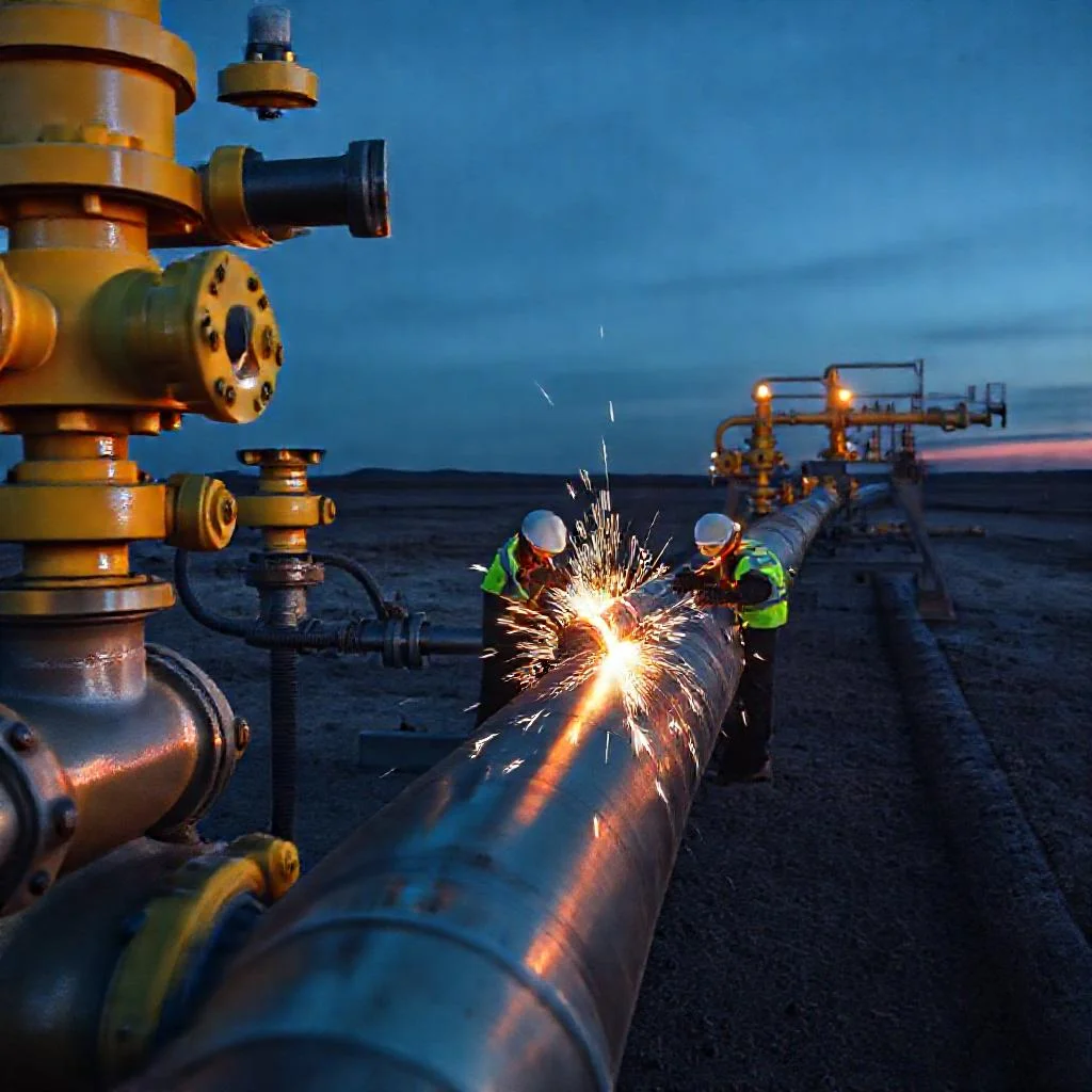 Остановка газопровода для врезки отводов Детальное фото: Остановка газопровода для врезки отводов
