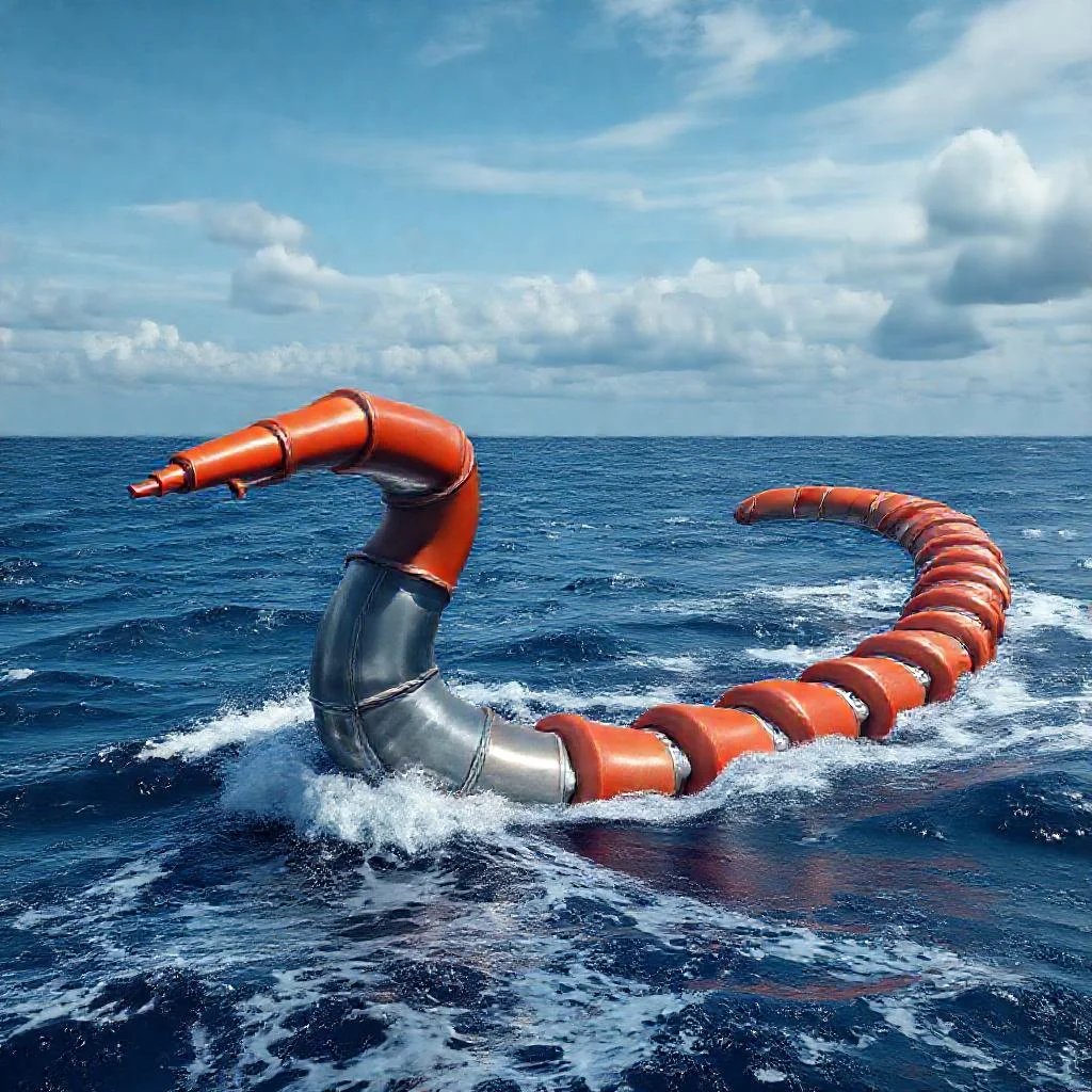 Детальное фото: Волновые электростанции типа Pelamis (морской змей): генерация от перекатывания волн