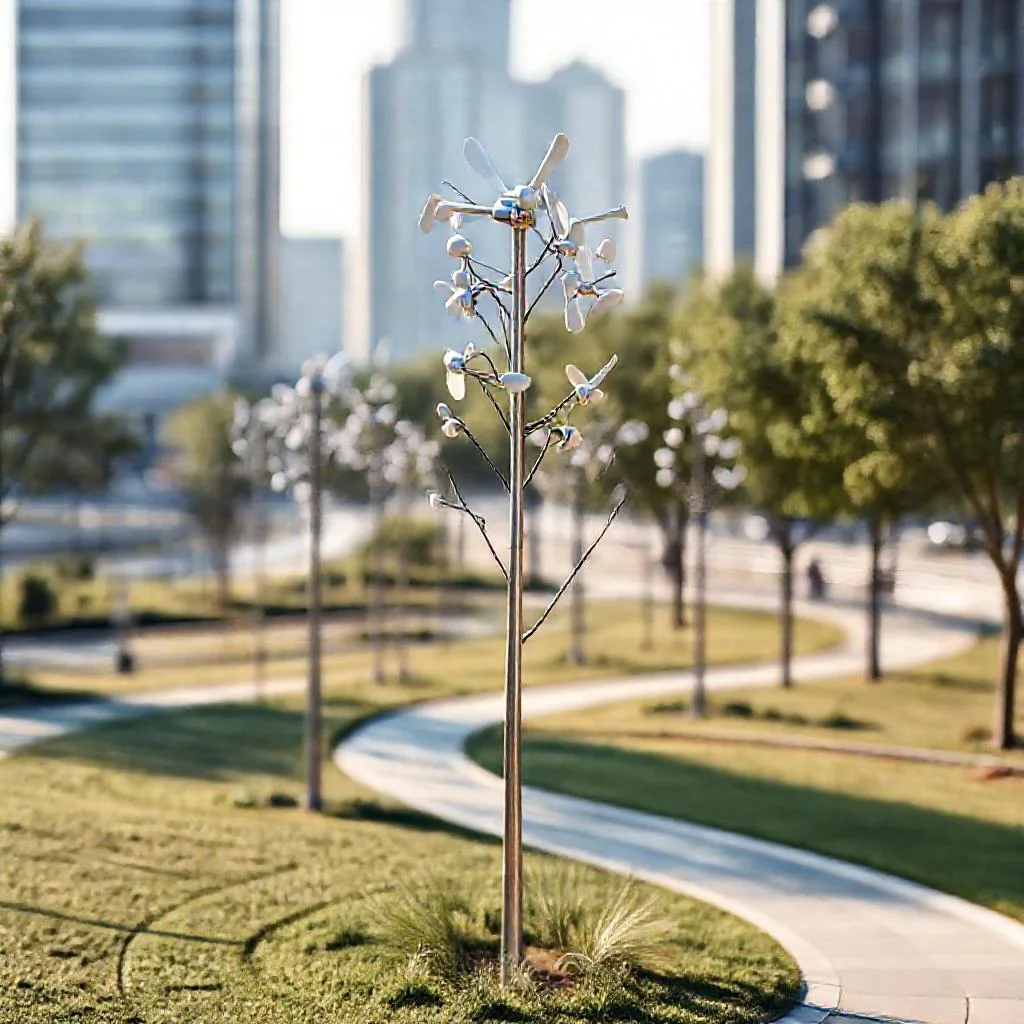 Ветровые деревья (Wind Tree) для городской среды: микротурбины с вертикальной осью Детальное фото: Ветровые деревья (Wind Tree) для городской среды: микротурбины с вертикальной осью