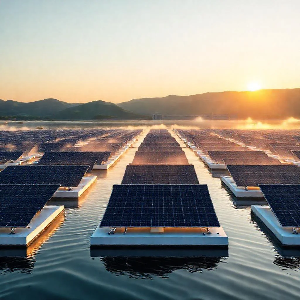 Плавучие фотоэлектрические станции (Floatovoltaics): снижение испарения воды из водохранилищ Детальное фото: Плавучие фотоэлектрические станции (Floatovoltaics): снижение испарения воды из водохранилищ
