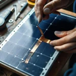 Фото по теме: Сборка самодельной солнечной панели из ячеек SunPower на медной ленте с флюсом