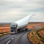 Фото по теме: Транспортировка лопастей для ВЭС